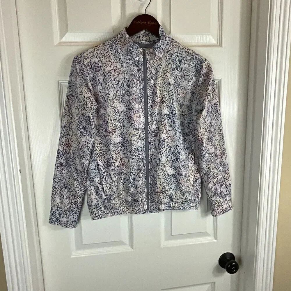 Athleta Girls Ice Storm Size L 12  Full Zip Multicolor Jacket Spring Active U2
